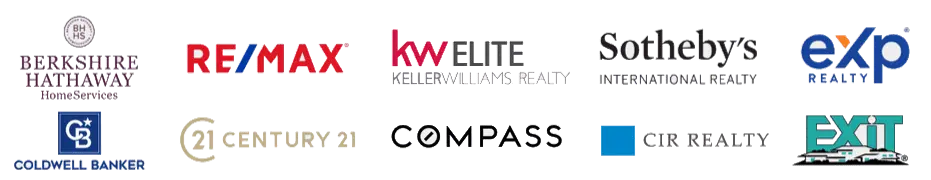 Brokerage logos: Keller Williams, Epique Realty, RE/MAX and others